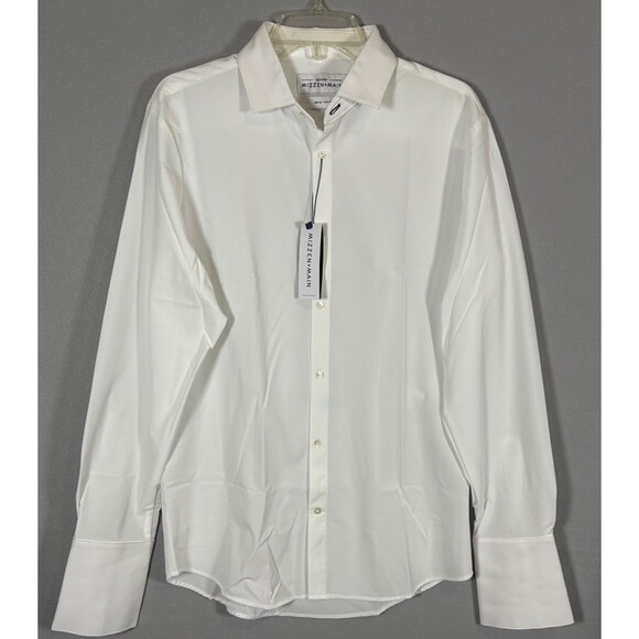 Mizzen + Main Other - NWT Mizzen Main Leeward Dress Shirt Mens M White Trim Fit French Cuff